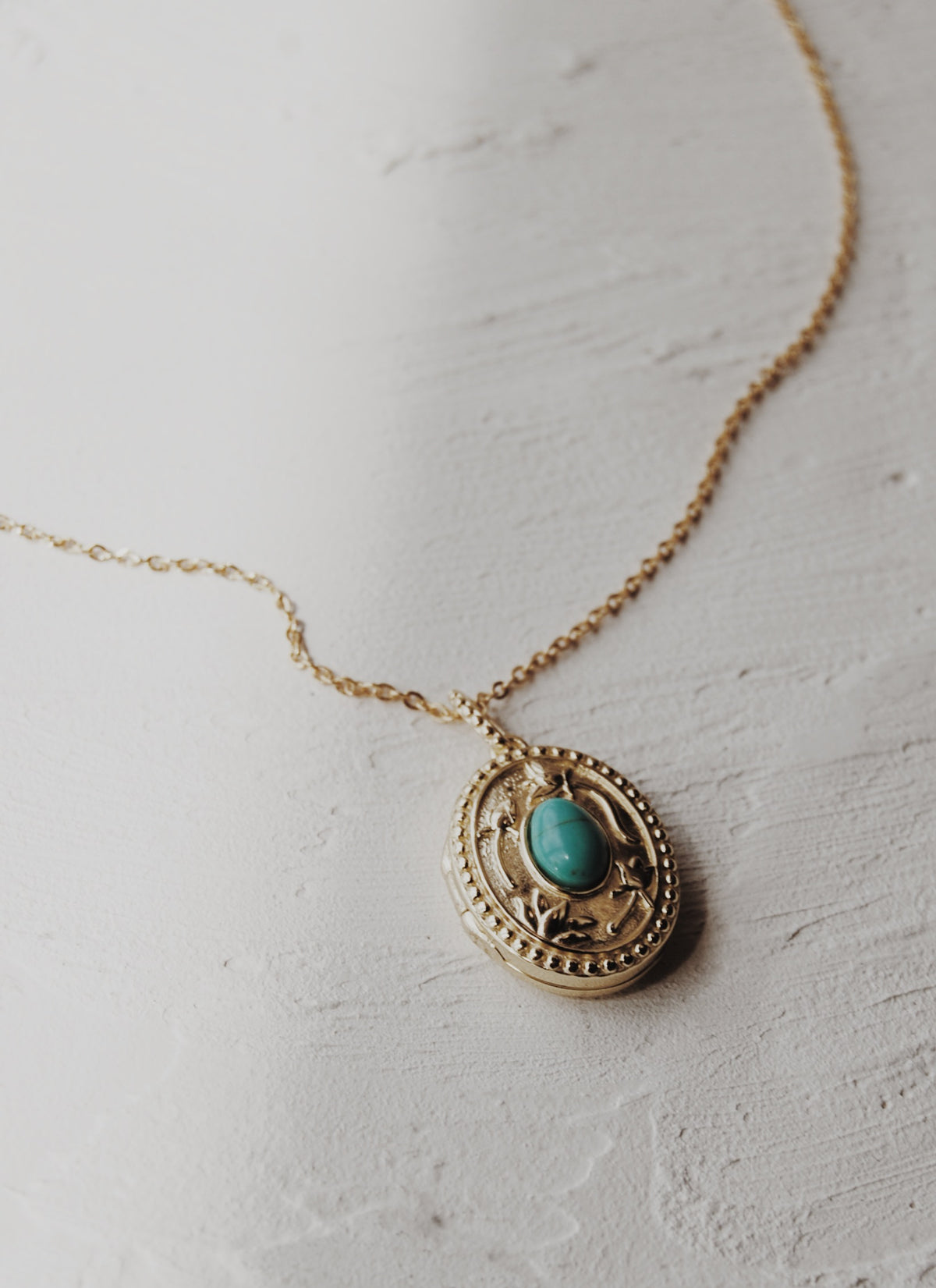 Gail Vintage Turquoises Locket- Vermeil