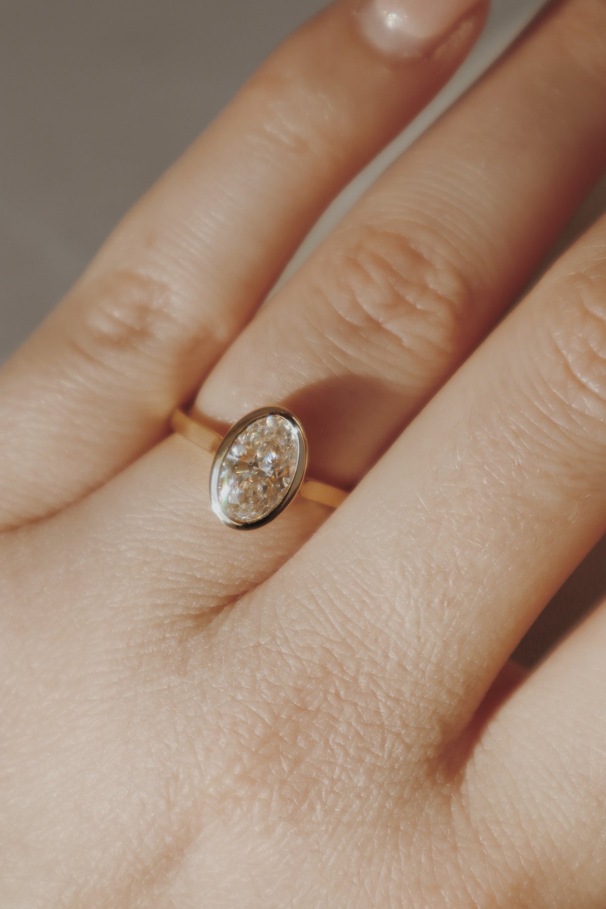 Weston Bezel Engagement Ring- Elongated Oval