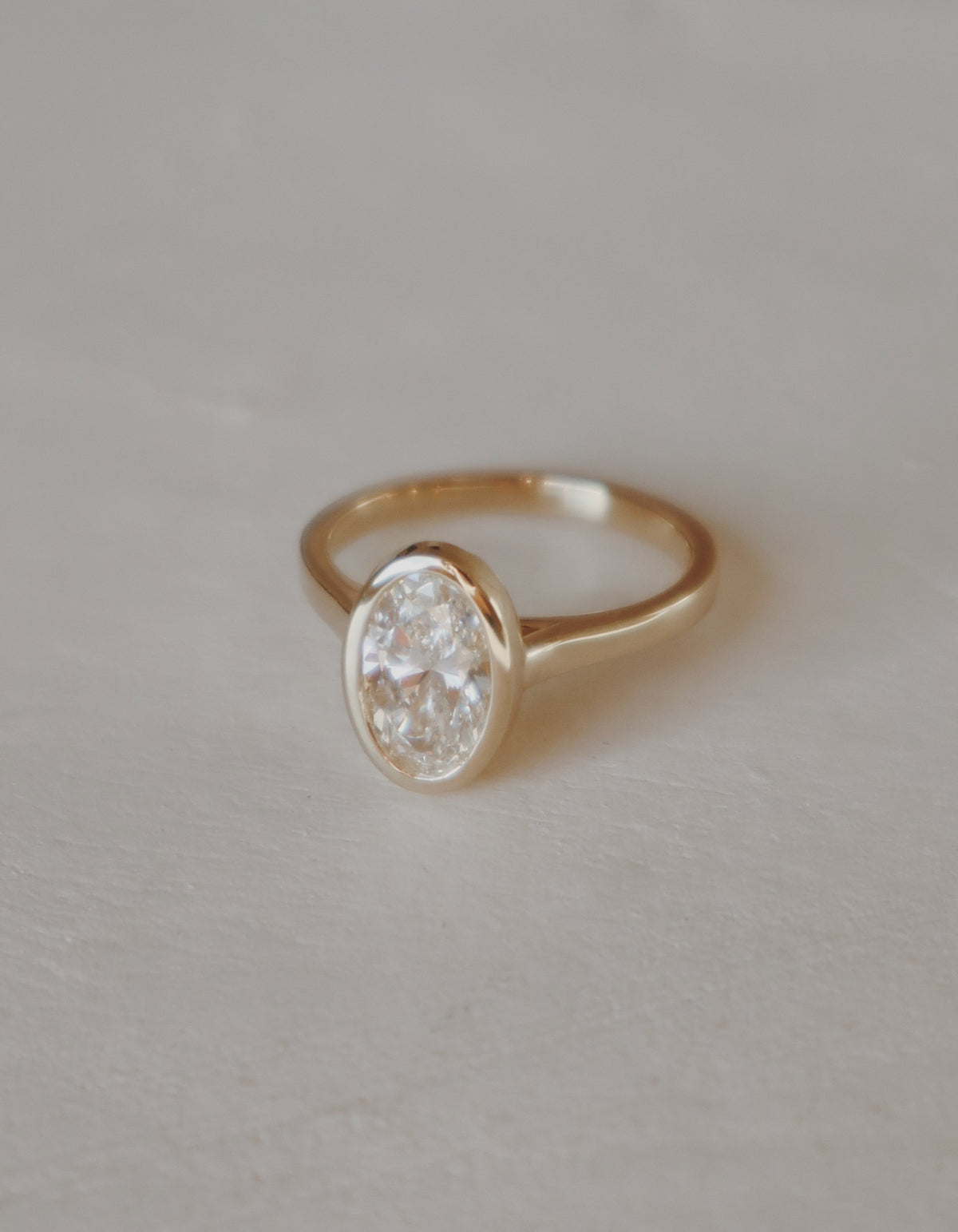 Weston Bezel Engagement Ring- Elongated Oval