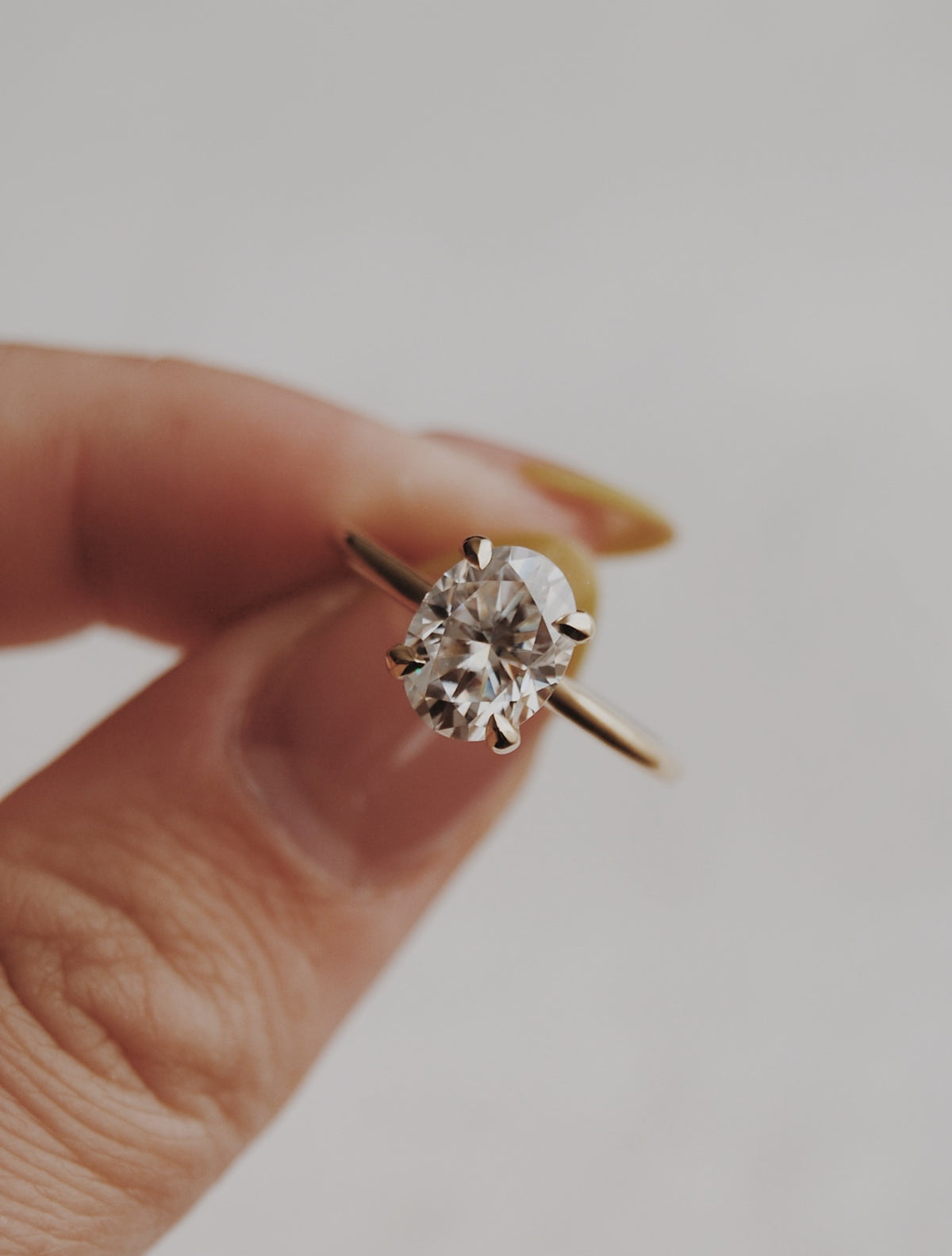 Piper Oval Moissanite Solitaire Engagement Ring- 2ct