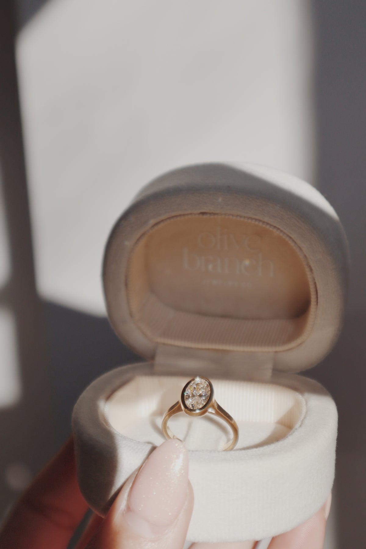 Weston Bezel Engagement Ring- Elongated Oval