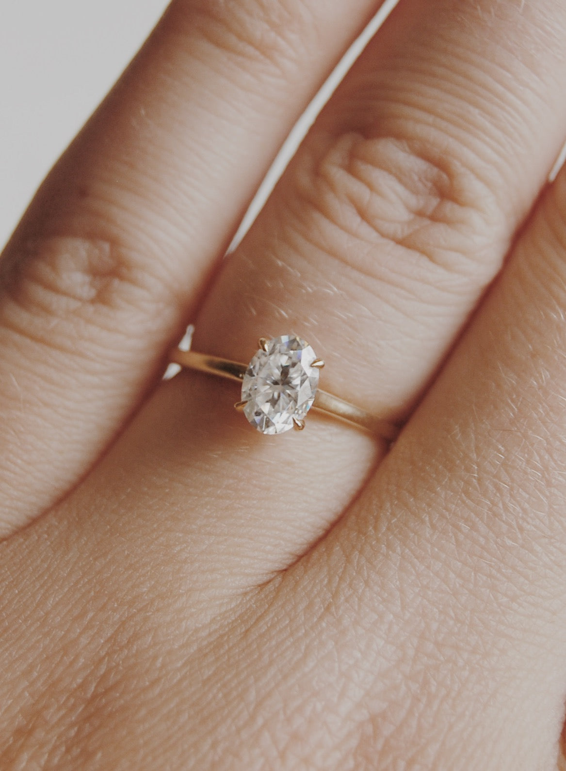 Piper Oval Moissanite Solitaire Engagement Ring- 0.75