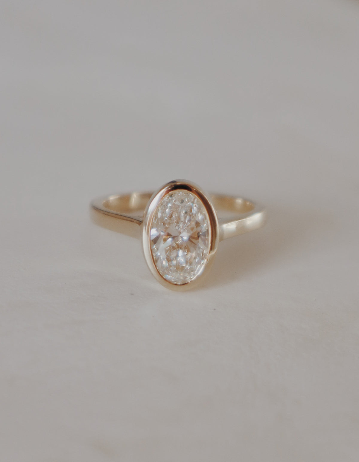 Weston Bezel Engagement Ring- Elongated Oval
