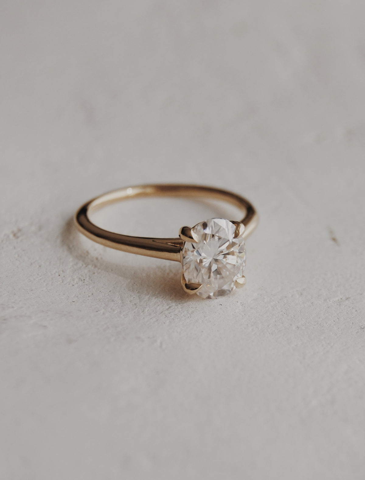 Piper Oval Moissanite Solitaire Engagement Ring- 2ct