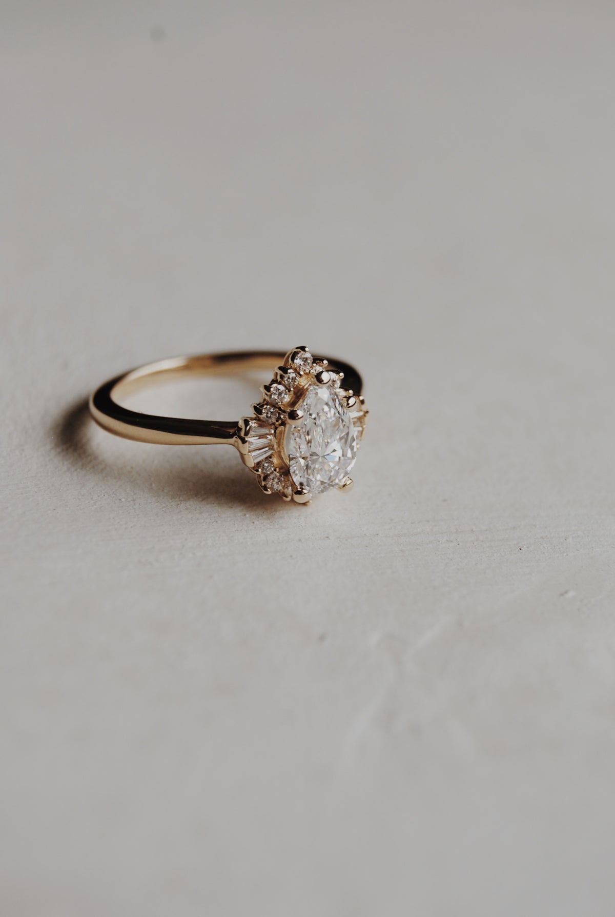 Arden Pear Halo Engagement Ring