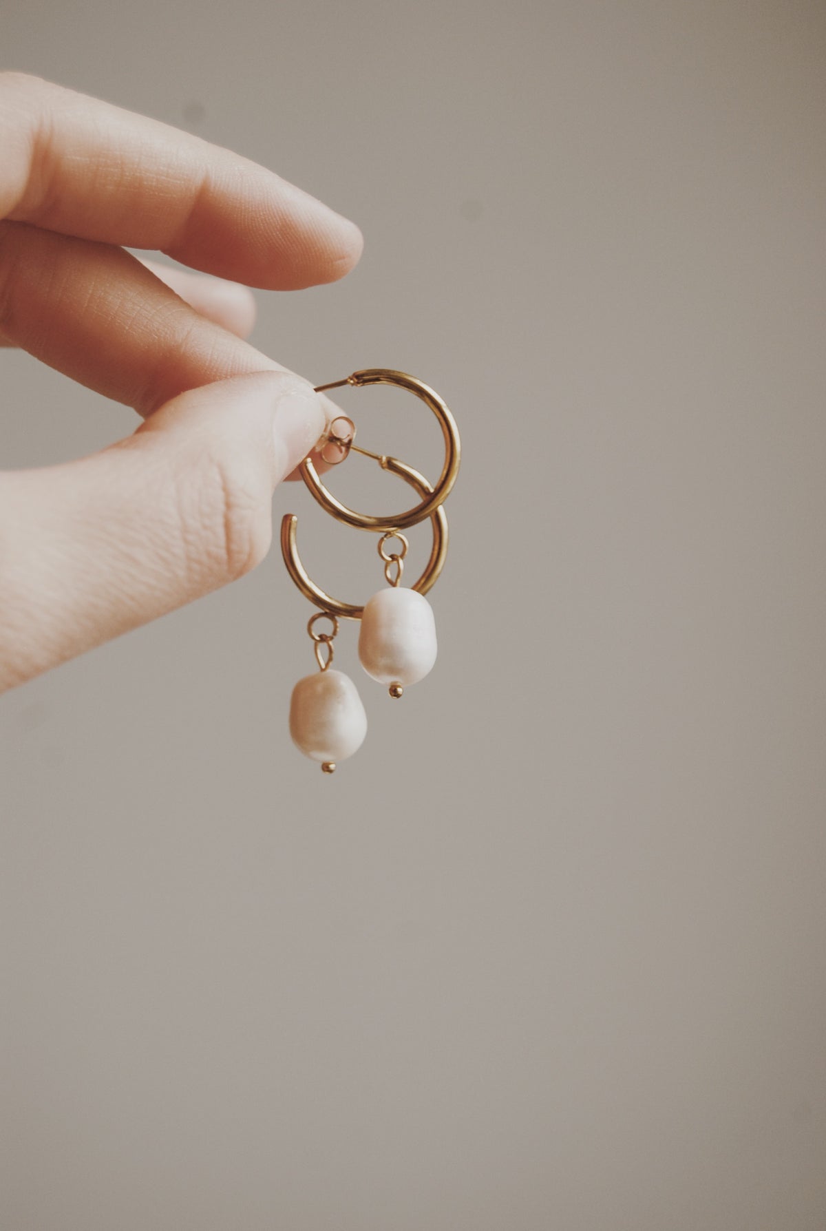 Rejoice Pearl Hoop Earrings