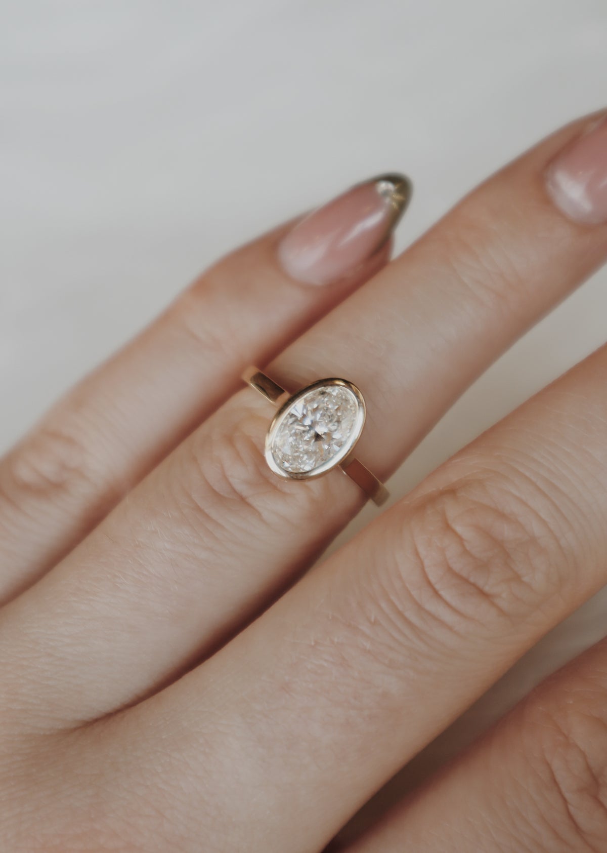 Weston Bezel Engagement Ring- Elongated Oval