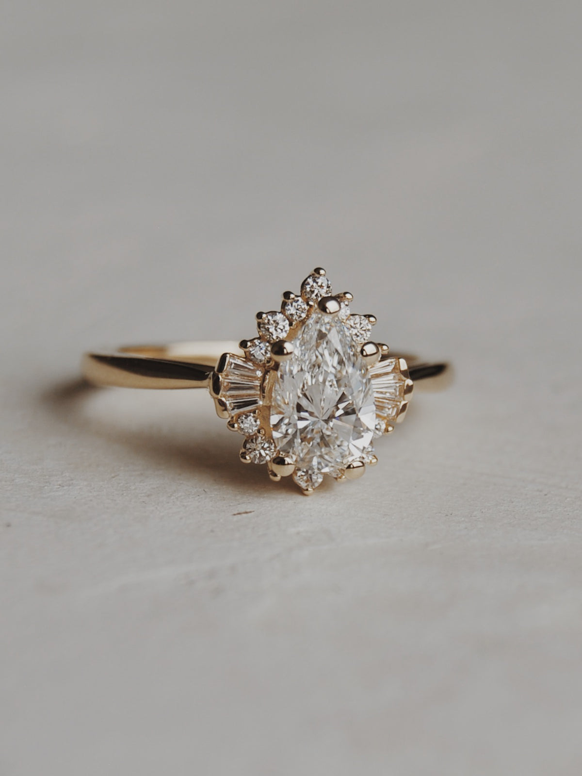 Arden Pear Halo Engagement Ring