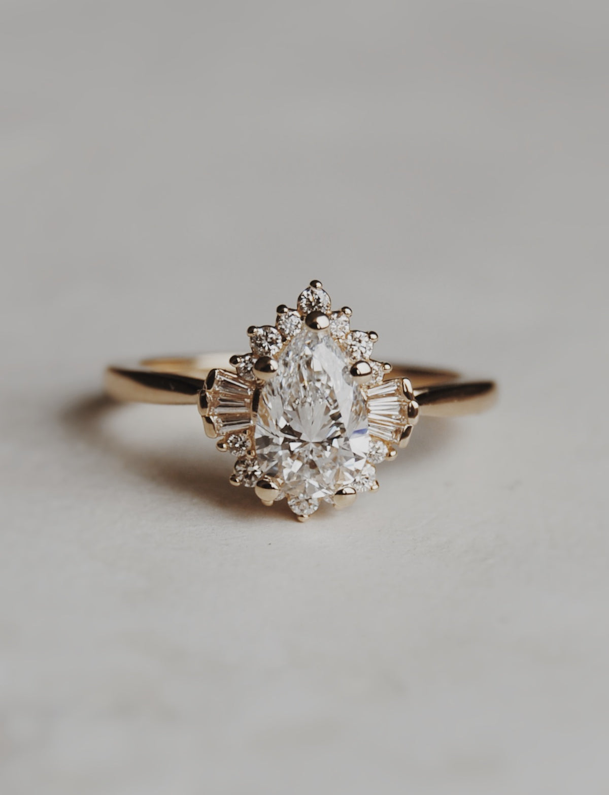 Arden Pear Halo Engagement Ring