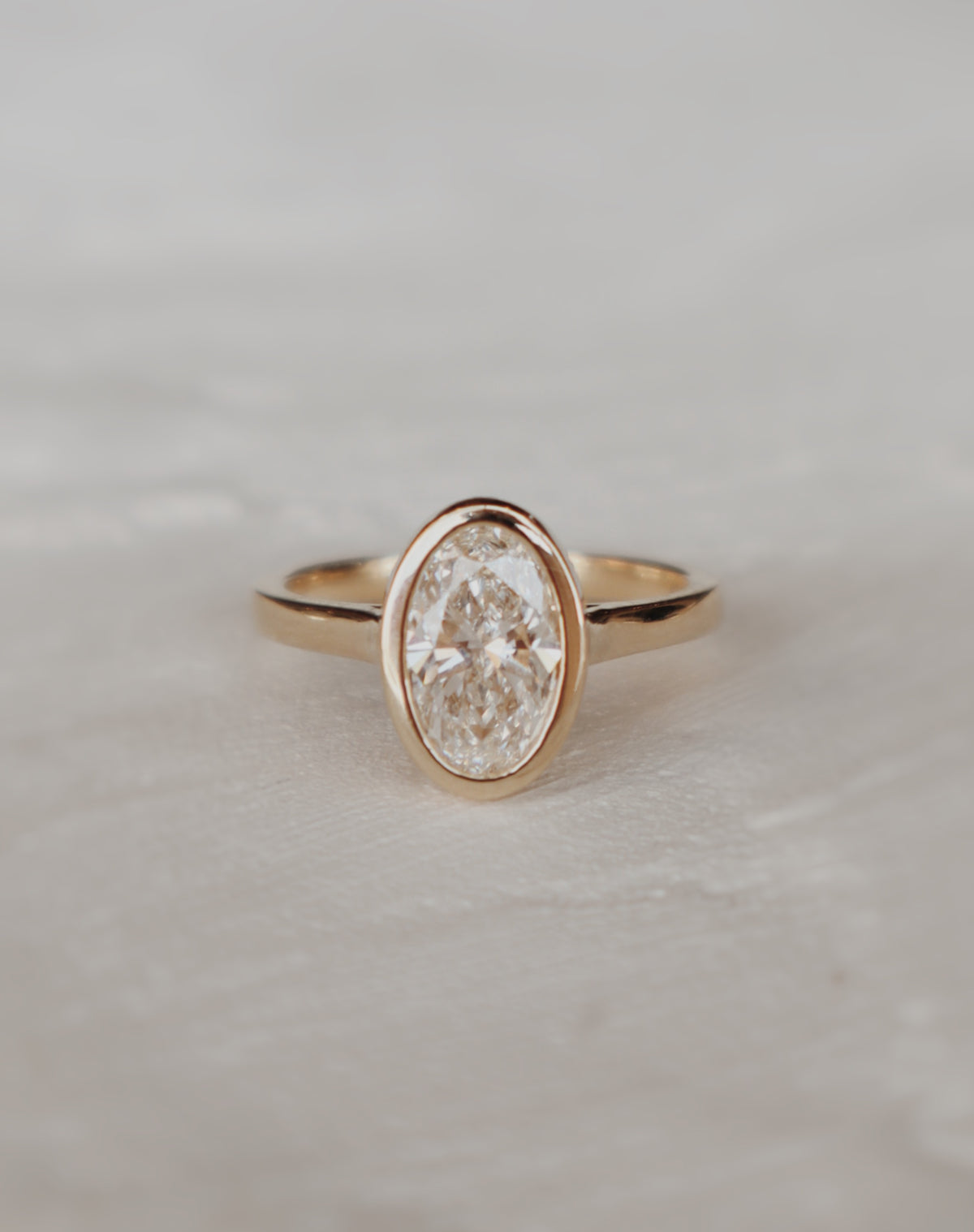 Weston Bezel Engagement Ring- Elongated Oval