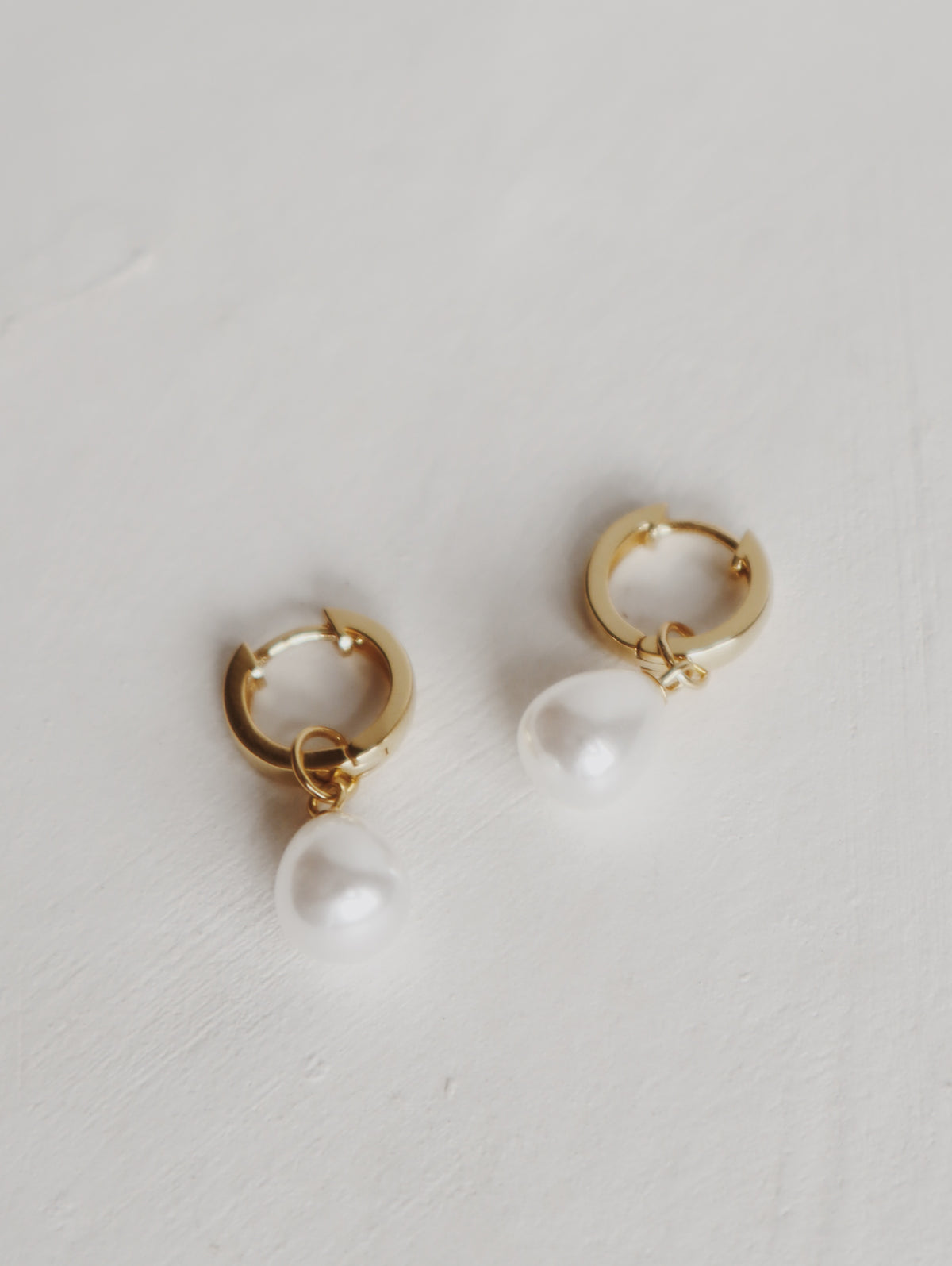 Charlotte Pearl Huggie Hoop Earrings