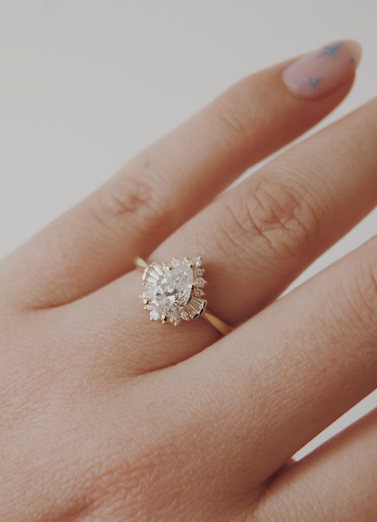 Arden Pear Halo Engagement Ring