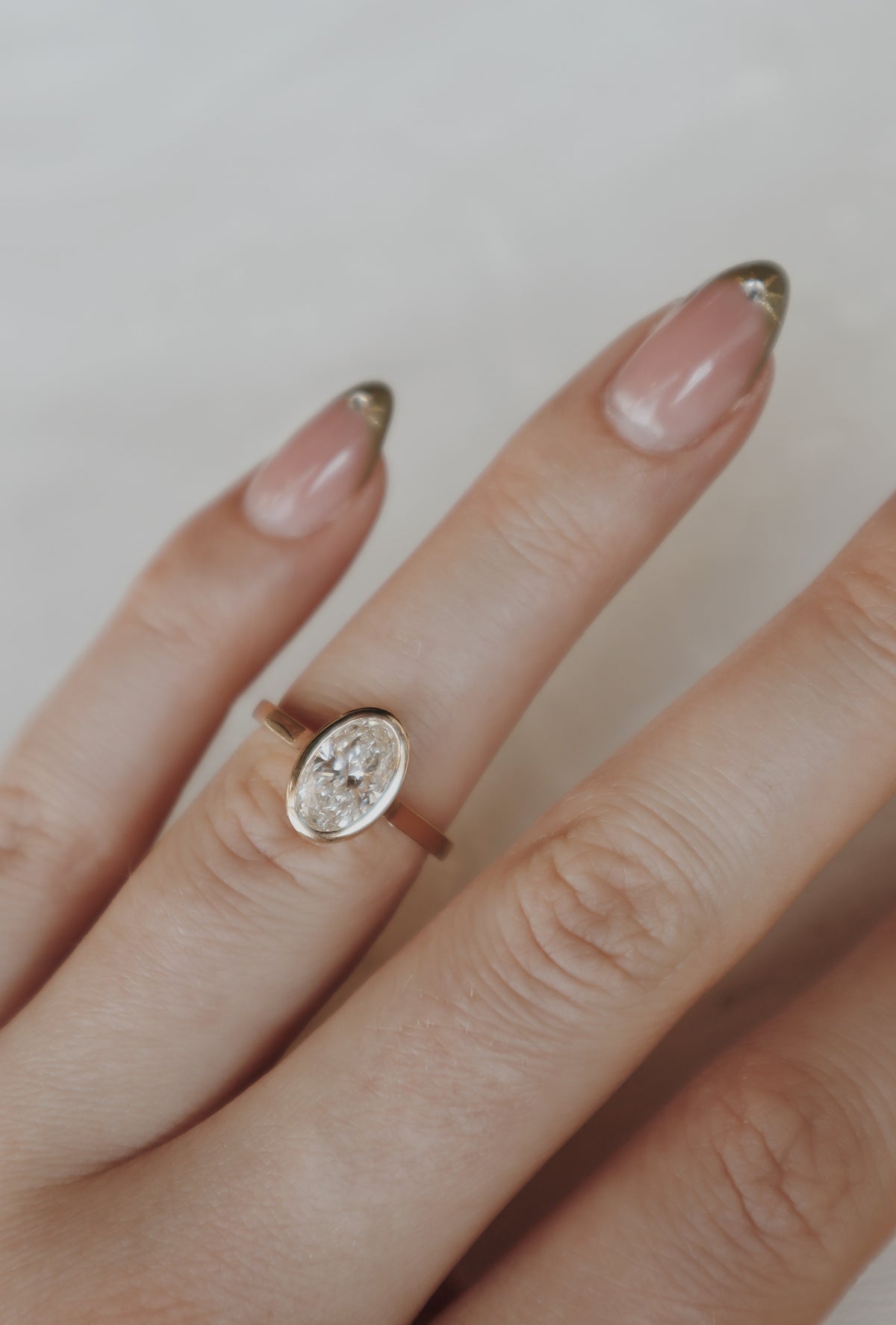 Weston Bezel Engagement Ring- Elongated Oval