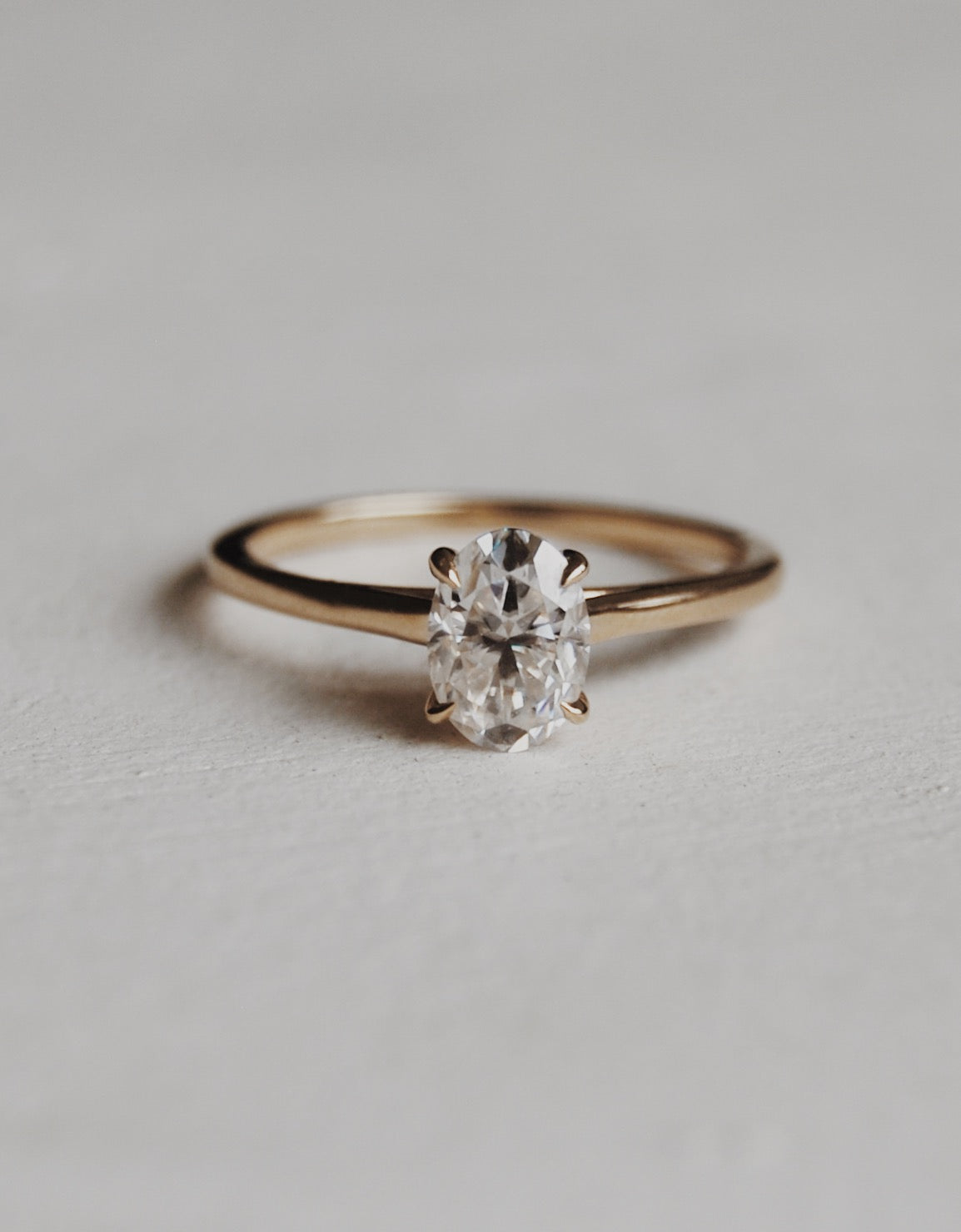Piper Oval Moissanite Solitaire Engagement Ring- 0.75