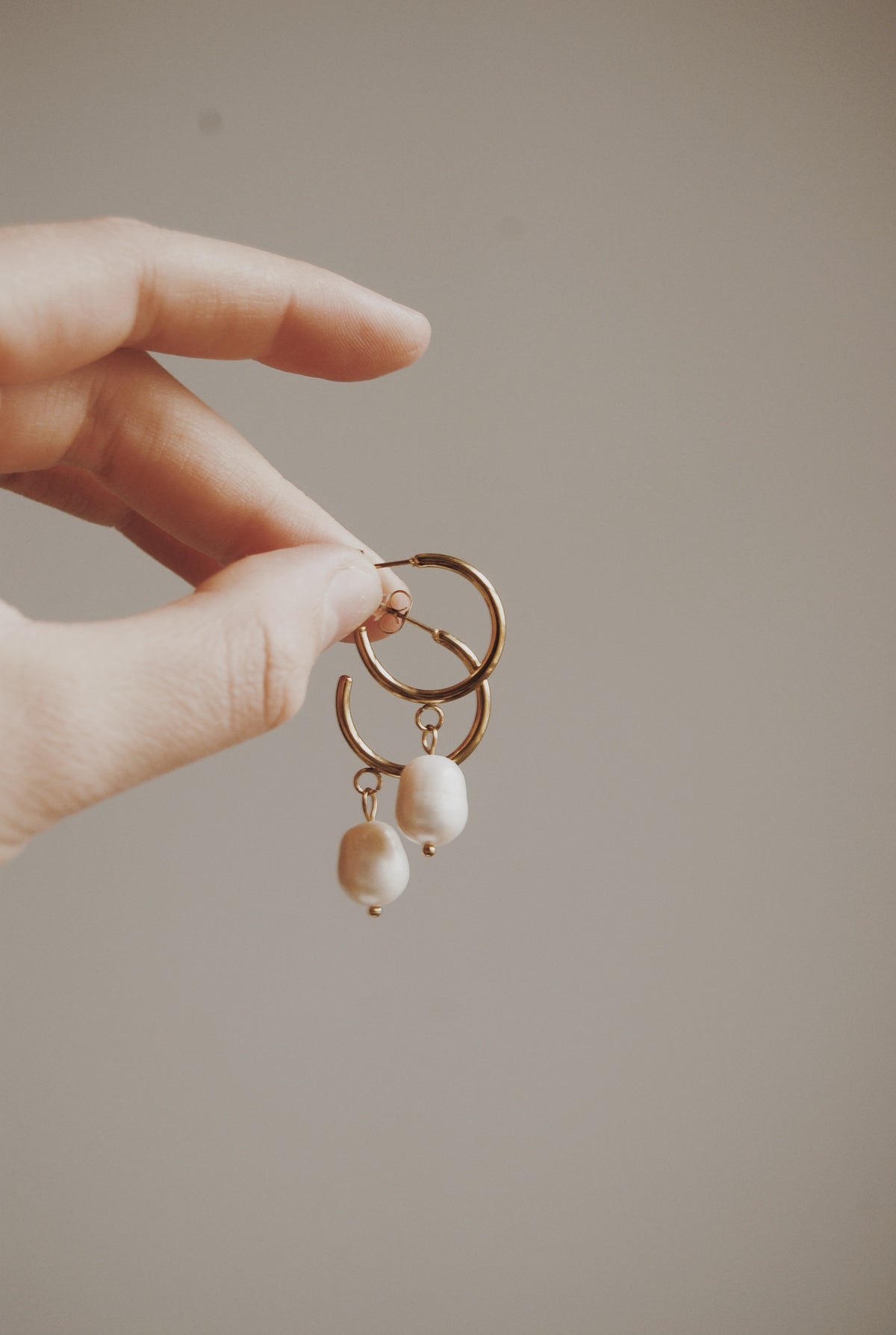 Rejoice Pearl Hoop Earrings