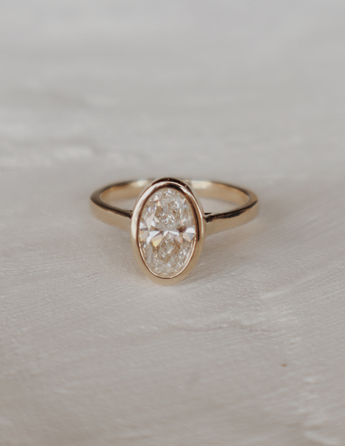 Weston Bezel Engagement Ring- Elongated Oval