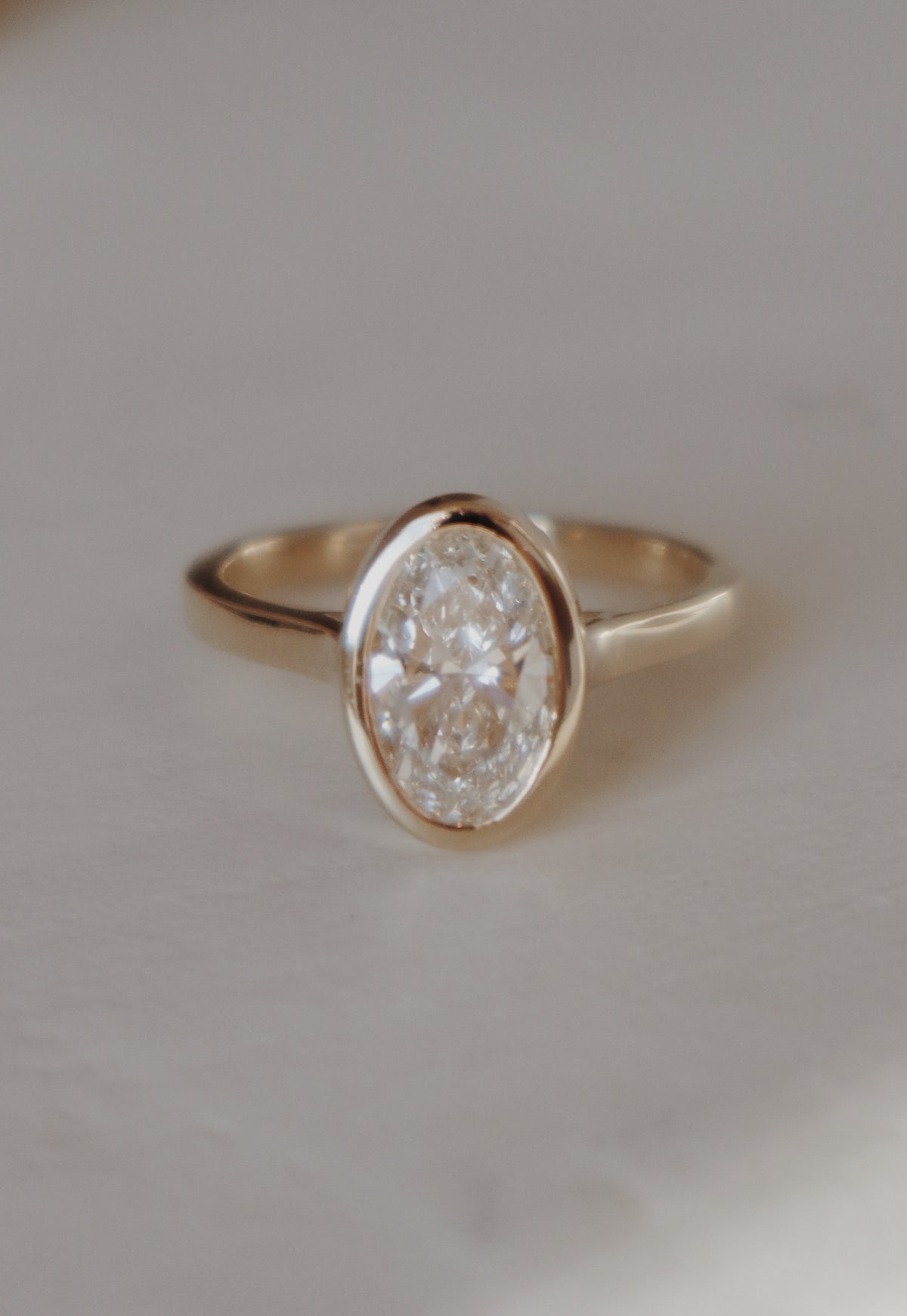 Weston Bezel Engagement Ring- Elongated Oval