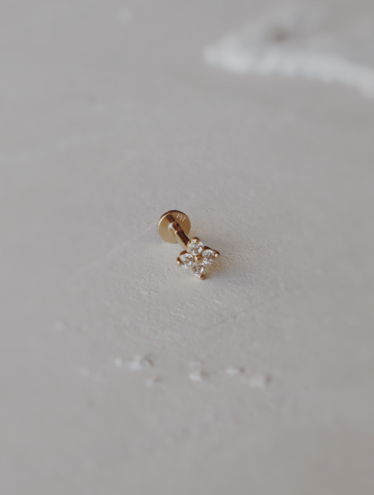 14k Solid Gold Cartilage Stud Earring