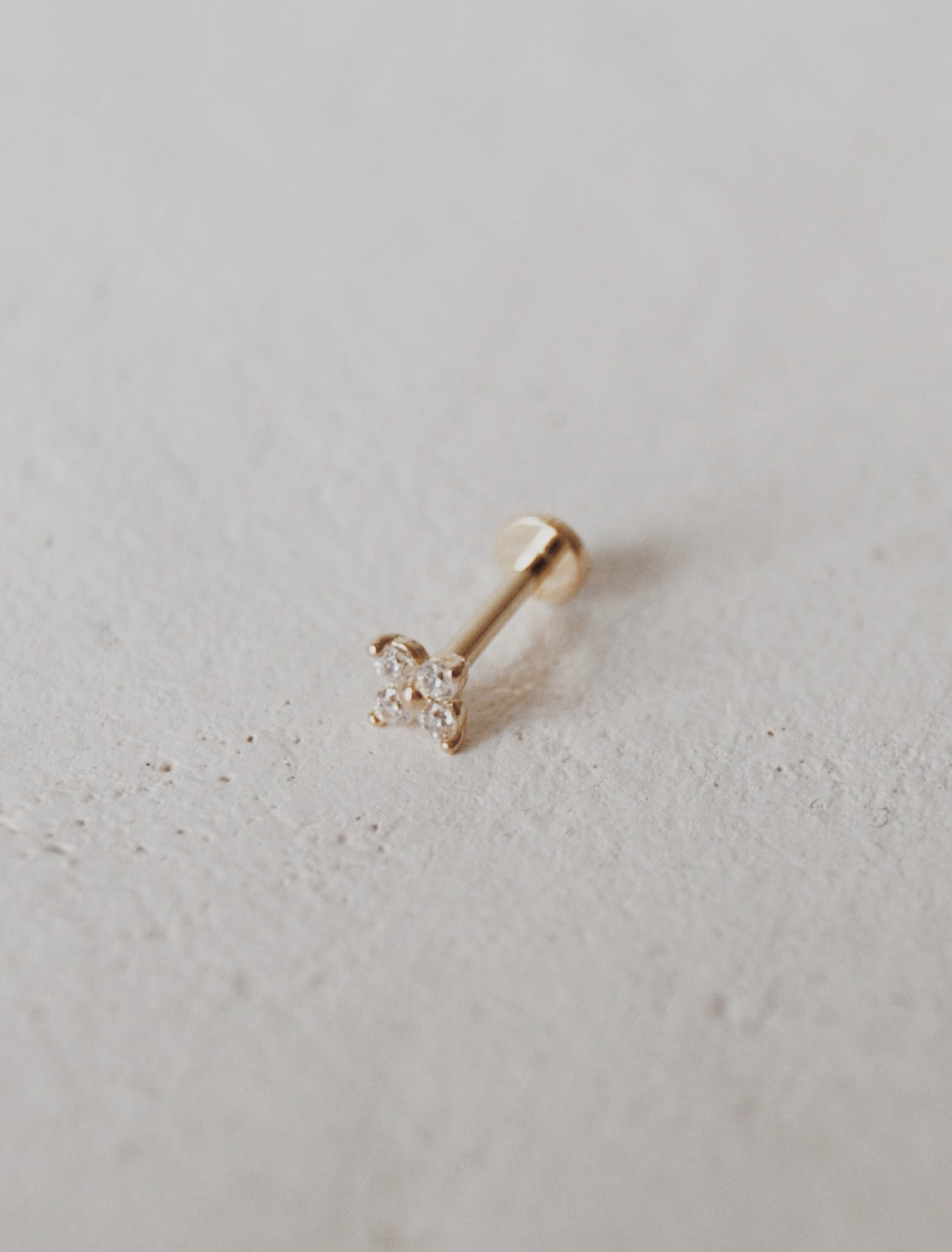 14k Solid Gold Cartilage Stud Earring