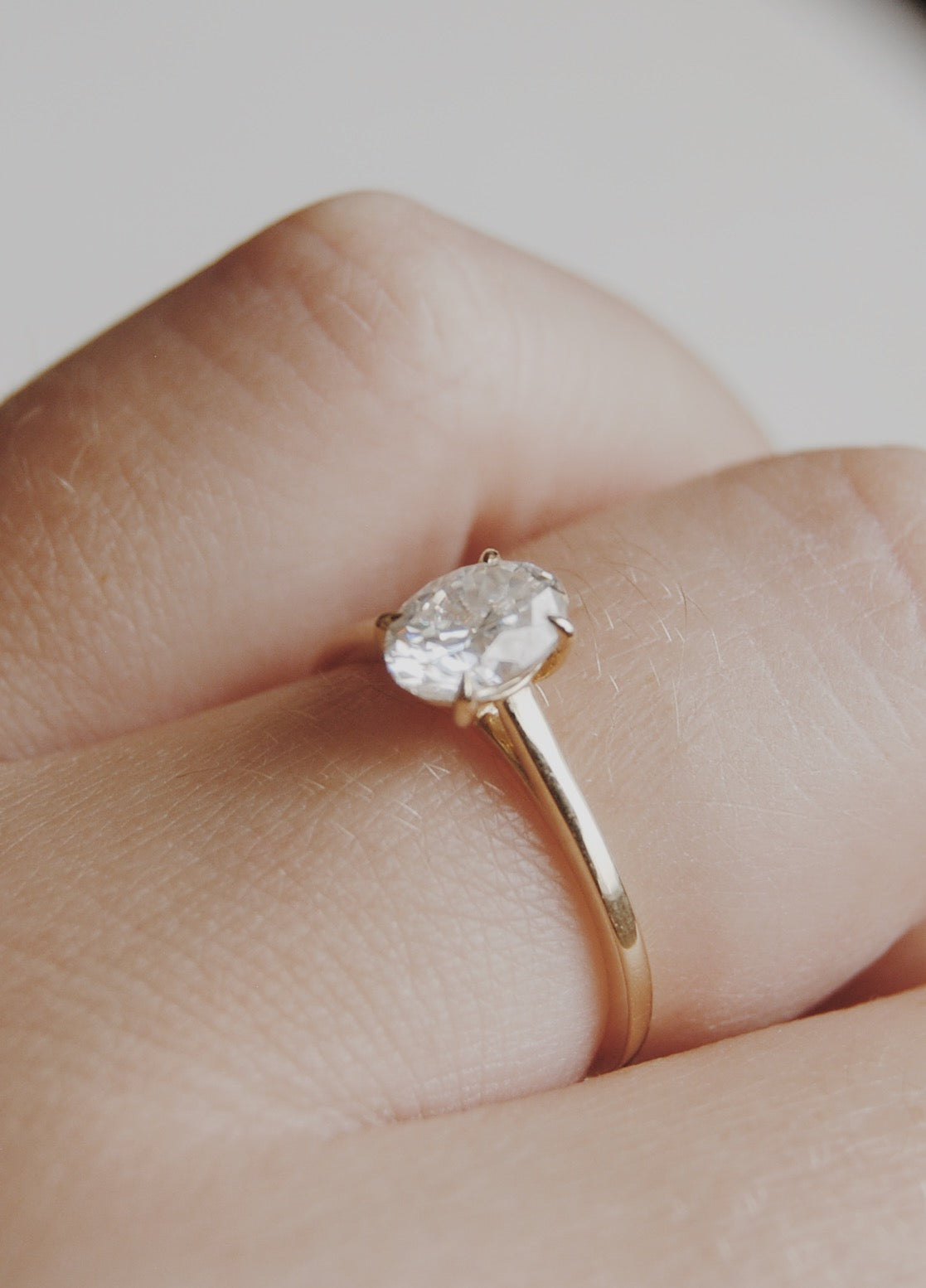 Piper Oval Moissanite Solitaire Engagement Ring- 0.75