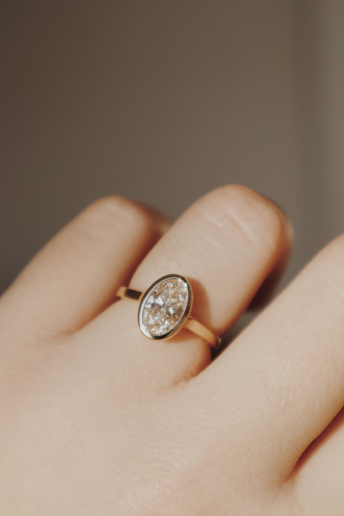 Weston Bezel Engagement Ring- Elongated Oval
