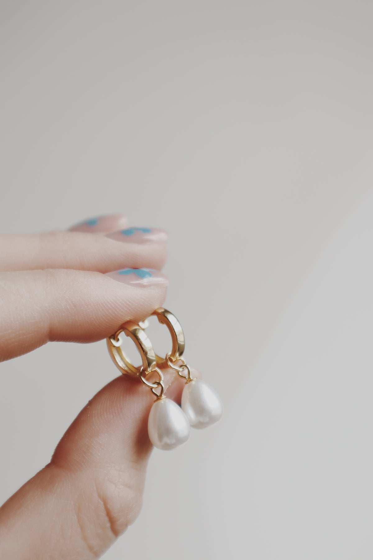 Charlotte Pearl Huggie Hoop Earrings