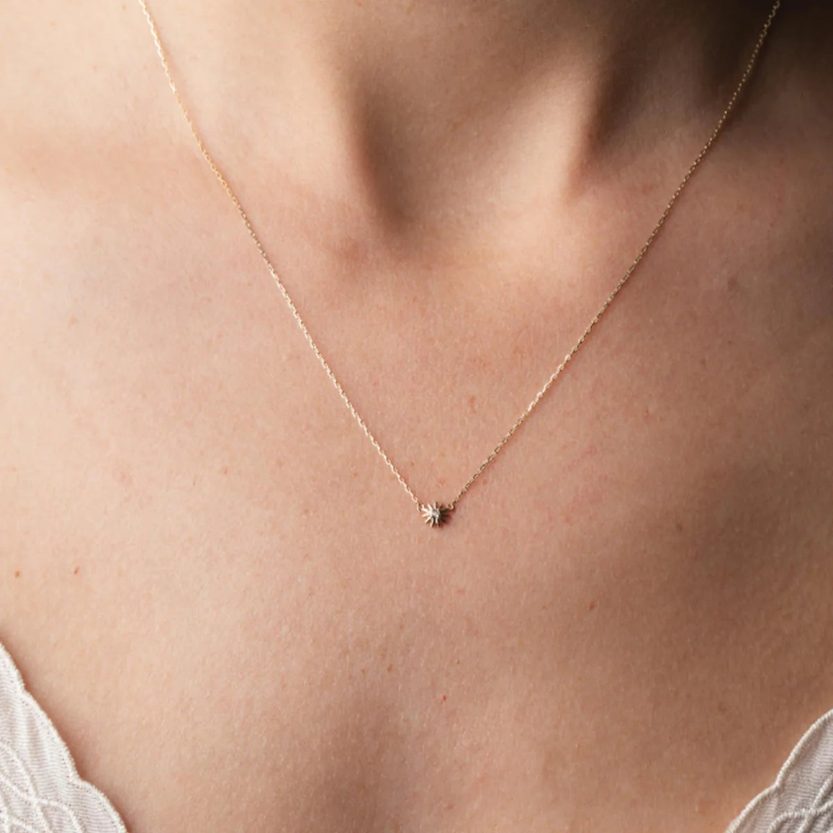 10K Daisy Diamond Necklace