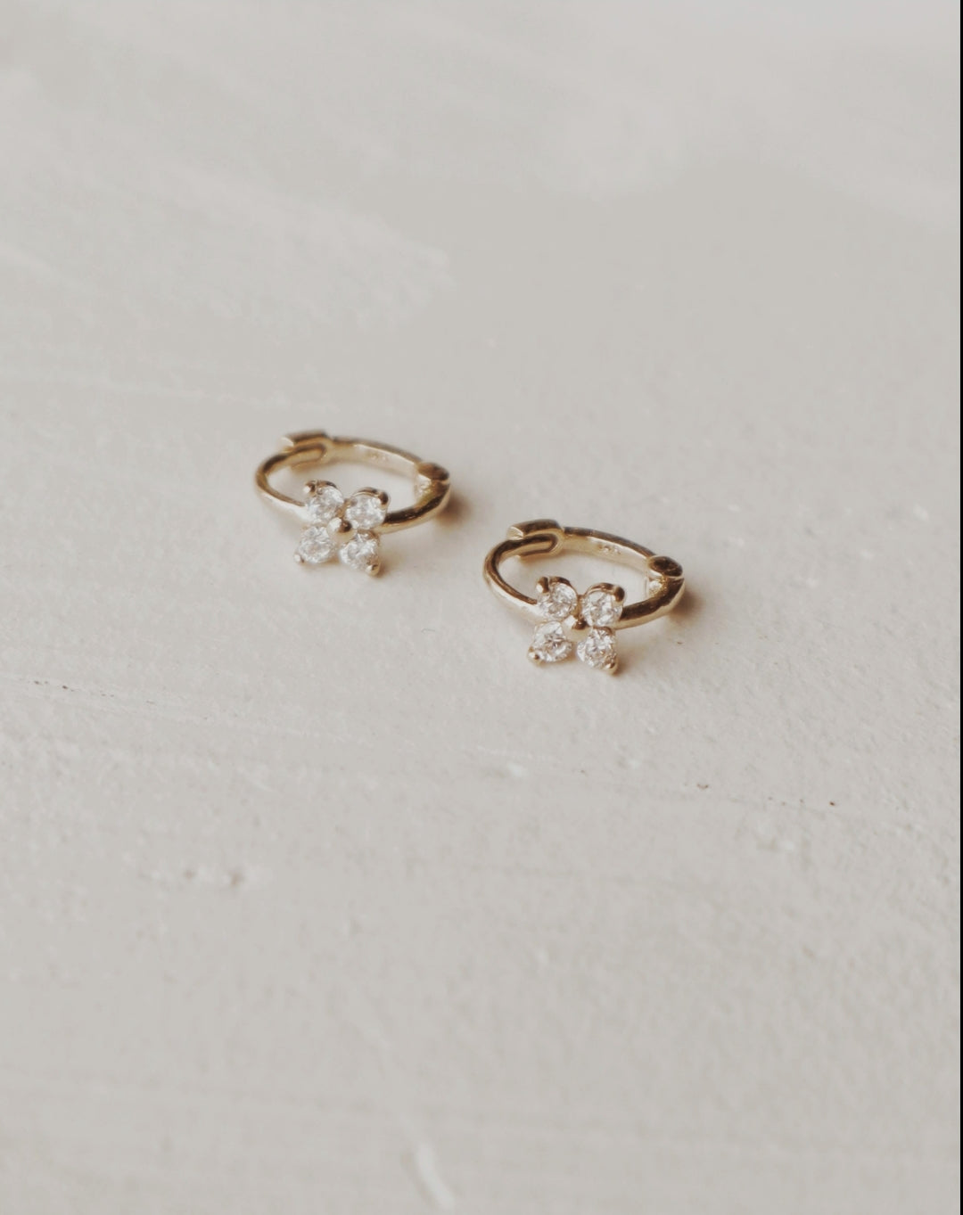 14k Wisteria Cartilage Huggie Hoops