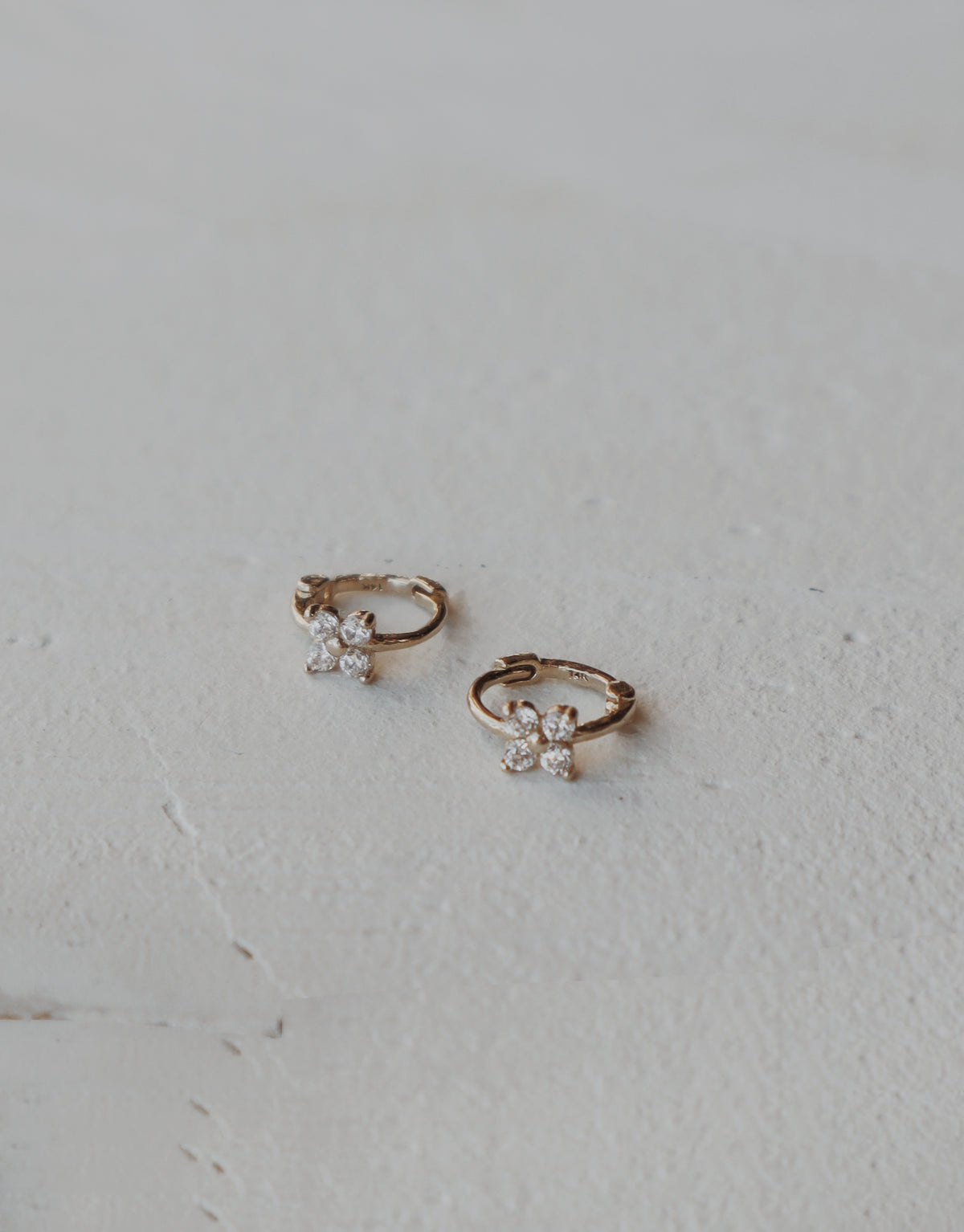 14k Wisteria Cartilage Huggie Hoops