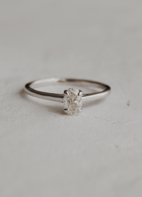 Piper Oval Solitaire Moissanite Engagement Ring- 0.50 CT