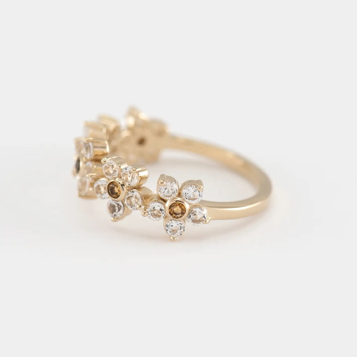 Daisy Topaz and Citrine Ring