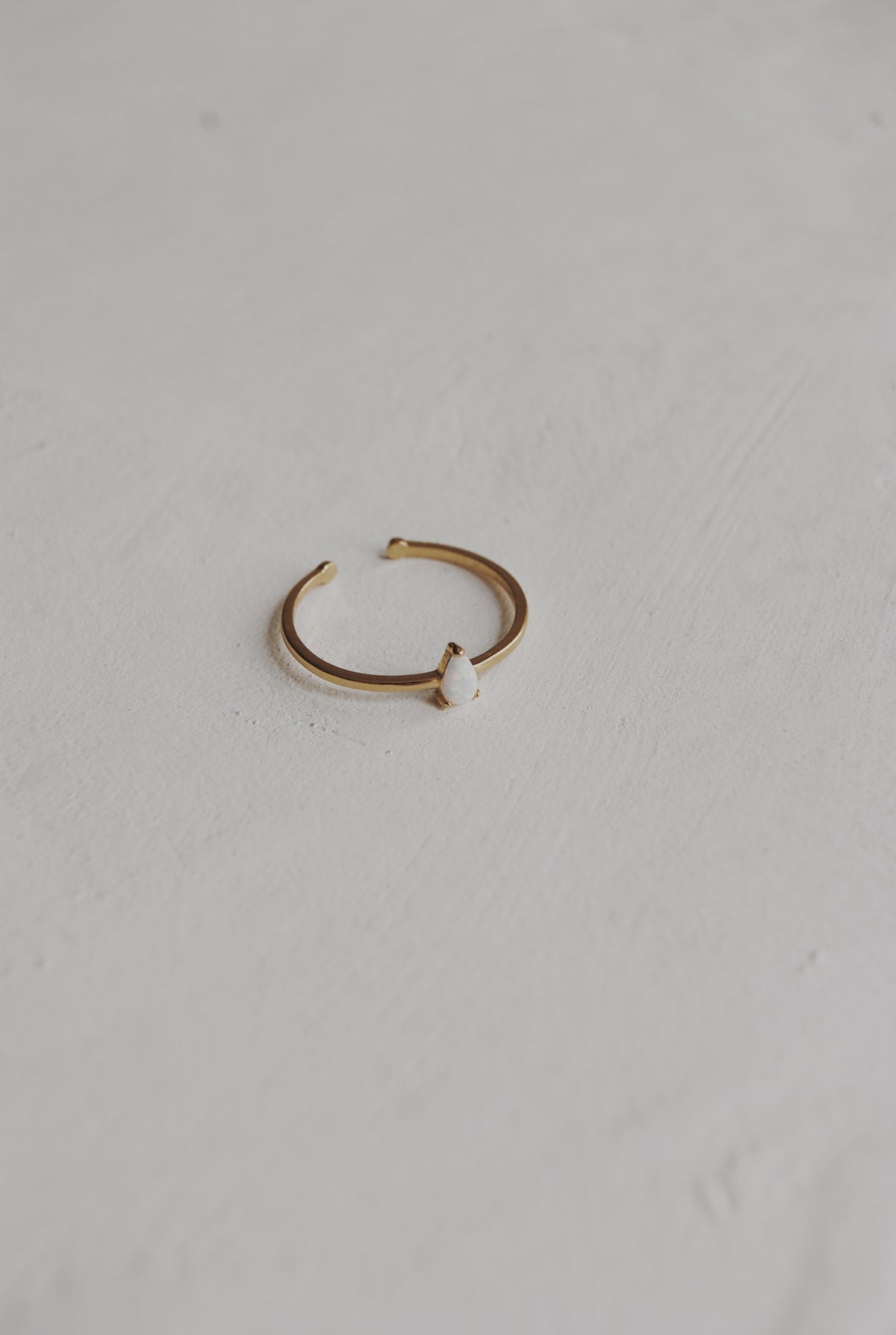 Teardrop Opal Adjustable Ring