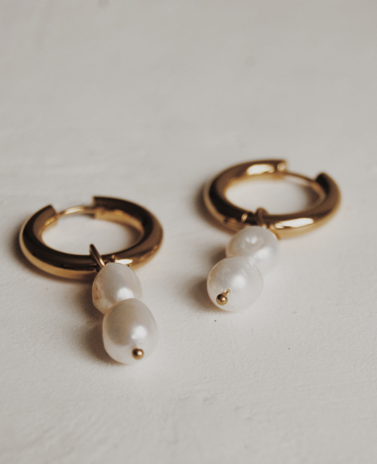 Heavenly Skies Double Pearl Hoops