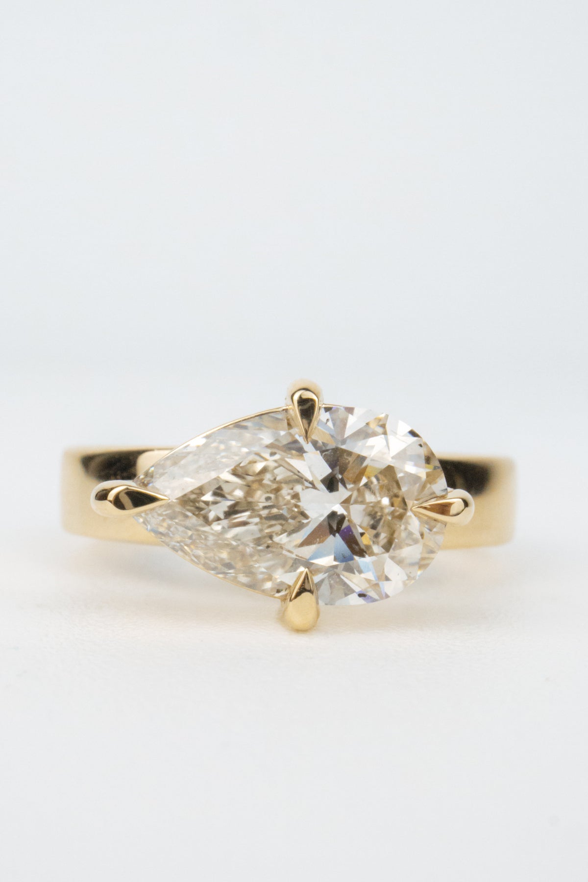 Charlotte Engagement Ring- 2.5ct Pear Faint Champagne