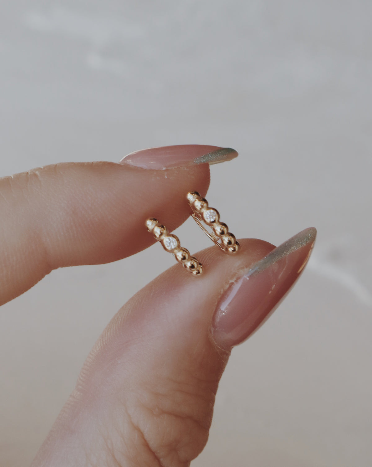 10k Bubble Huggie Hoop Earrings