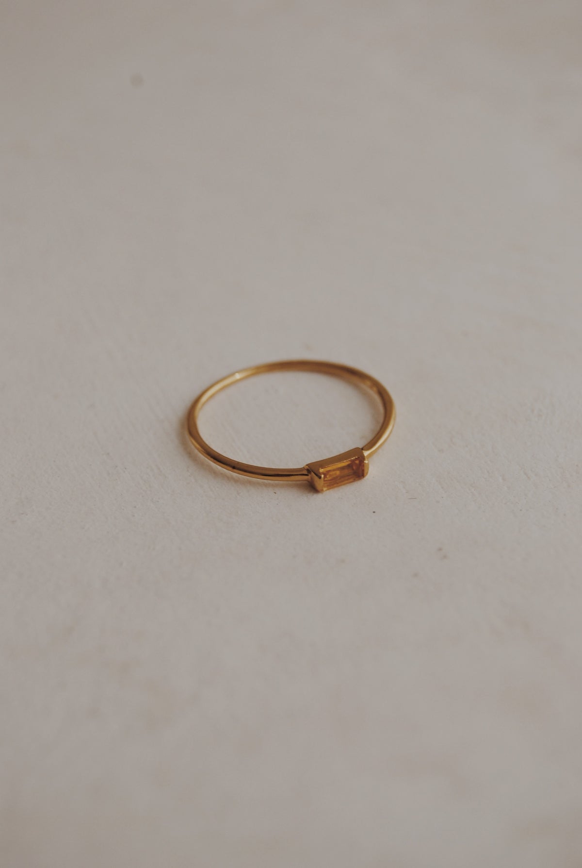 Baguette Citrine Gold-Filled Ring