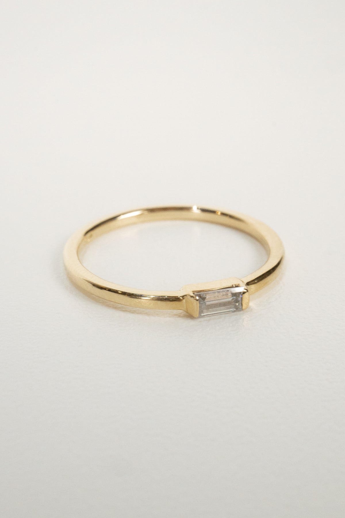 10K Baguette Stacking Ring - Lab Diamond