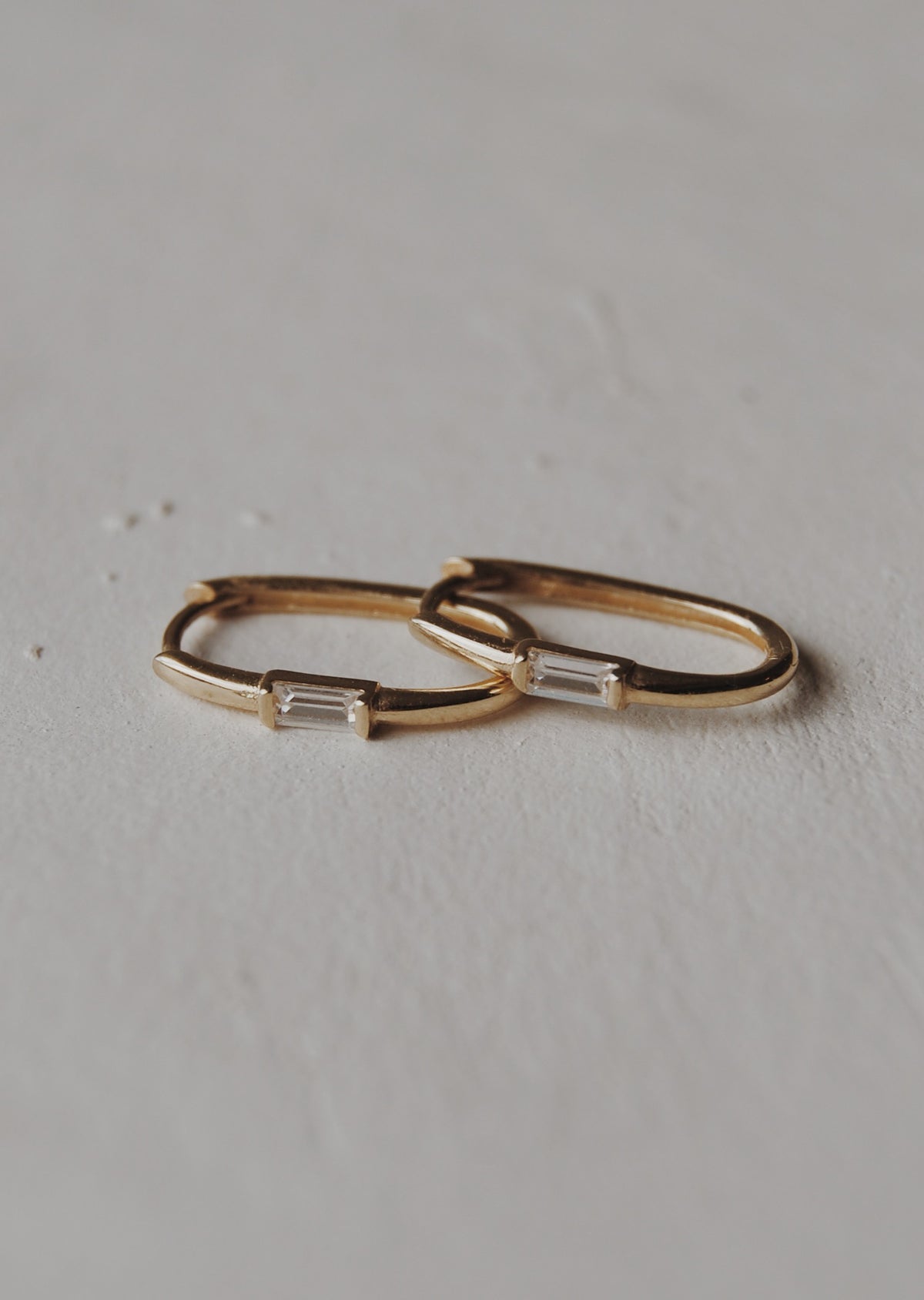 10k Baguette Hoop Earrings