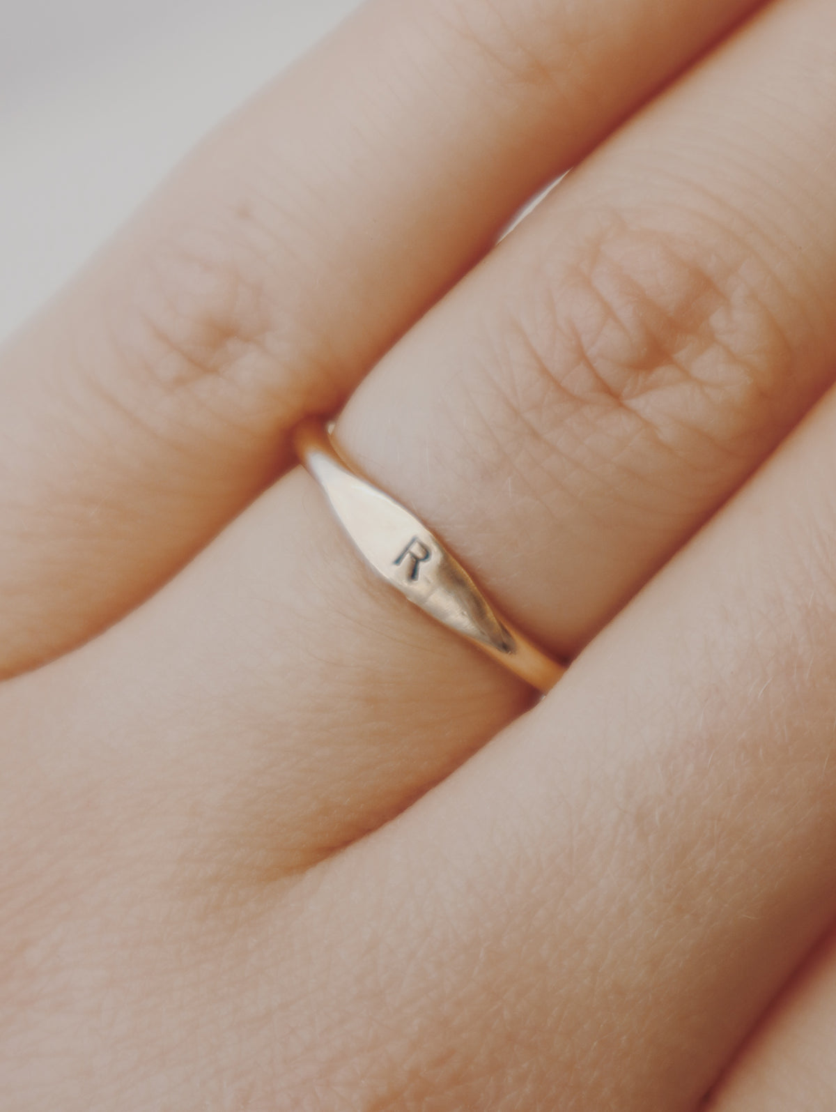 Monogram Letter Ring- Gold Filled