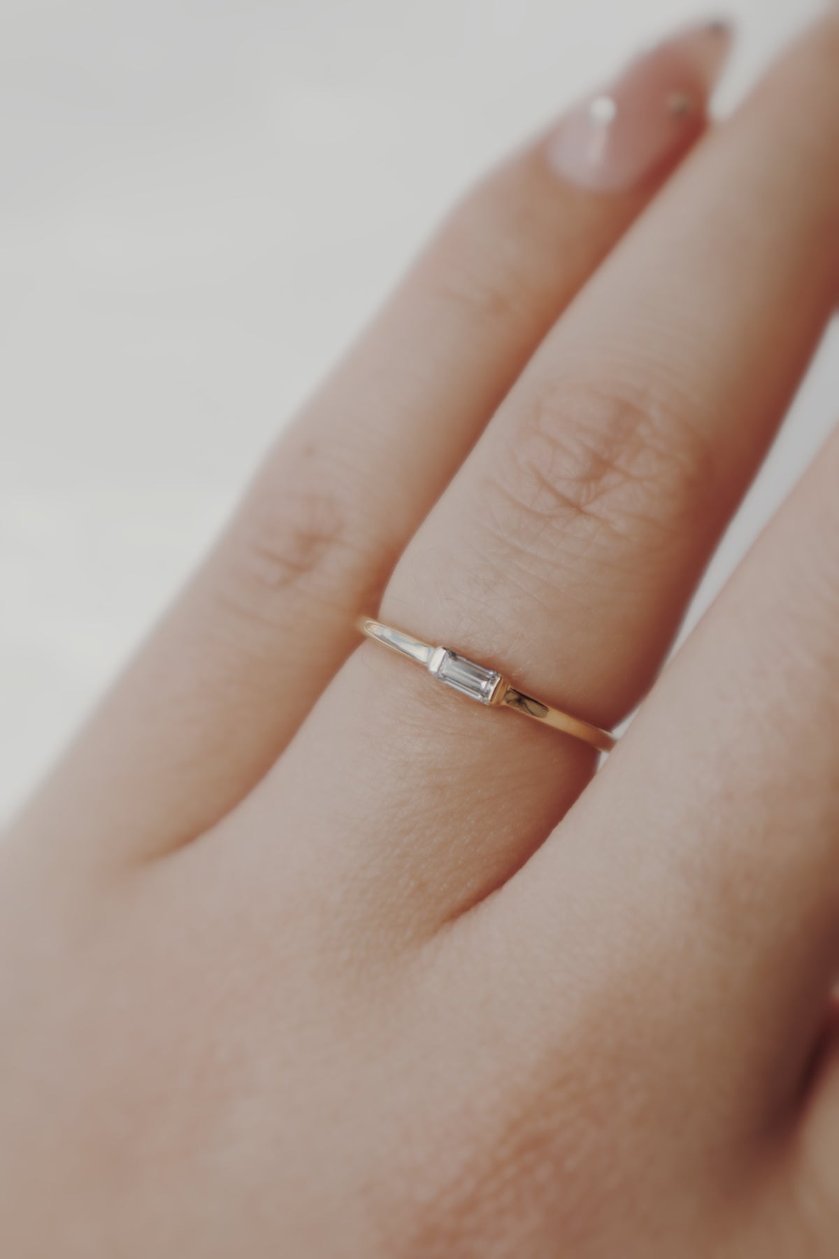 10k Baguette Stacking Ring - Lab Diamond