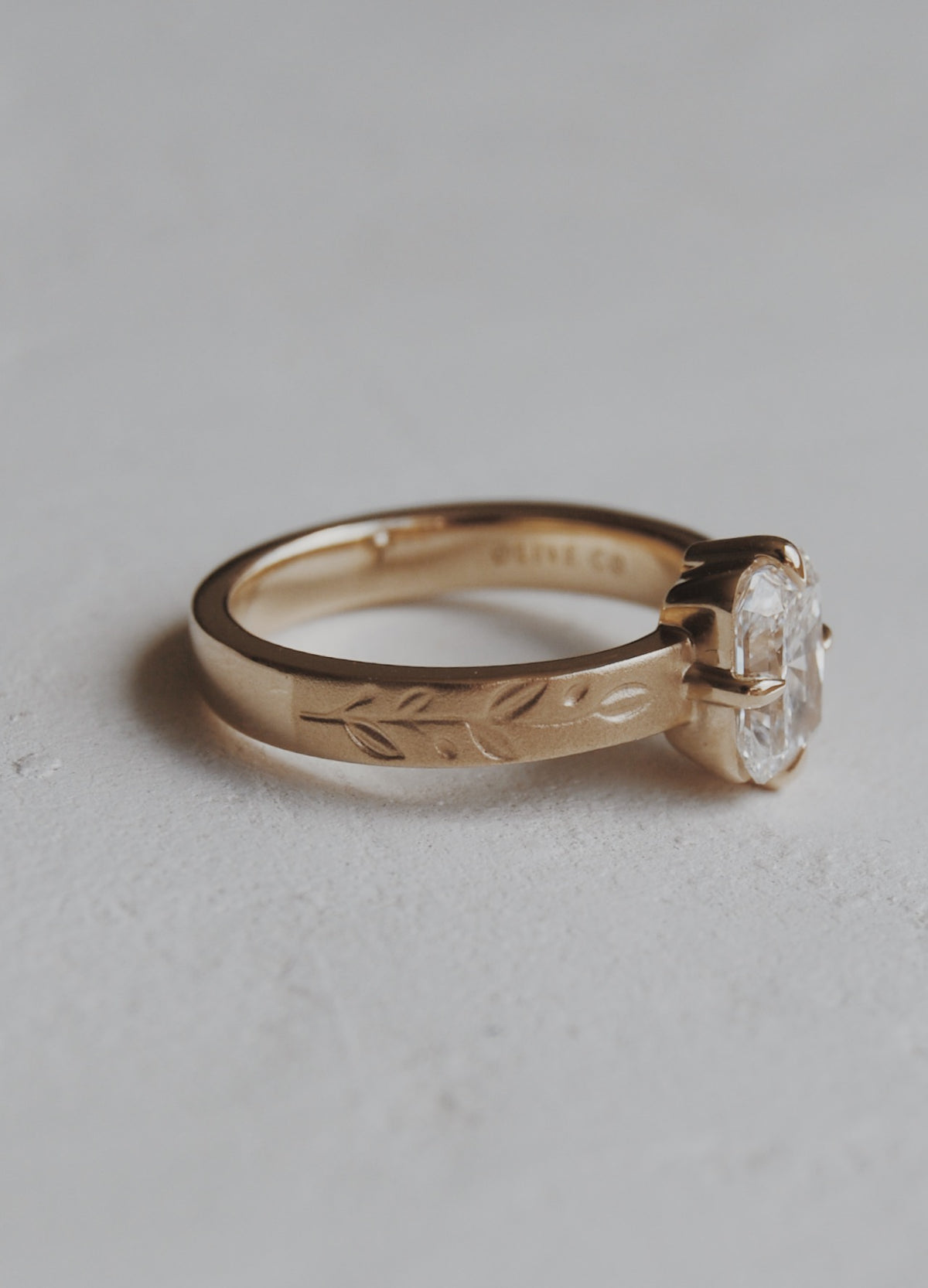 Olive Radiant-Cut Engagement Ring