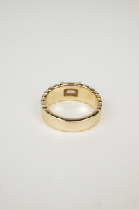Bevan Engagement Ring- 1ct Emerald Champagne/Brown Diamond