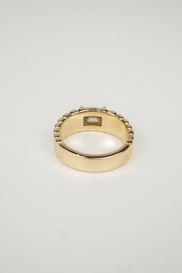 Bevan Engagement Ring- 1ct Emerald Champagne/Brown Diamond