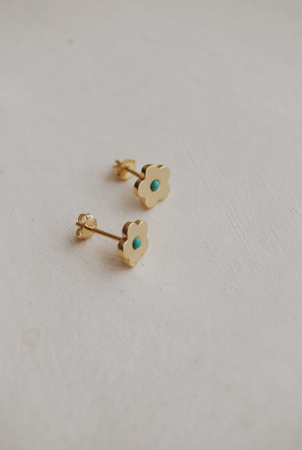 So Groovy Flower Stud Earrings- Olive x Honey Haus