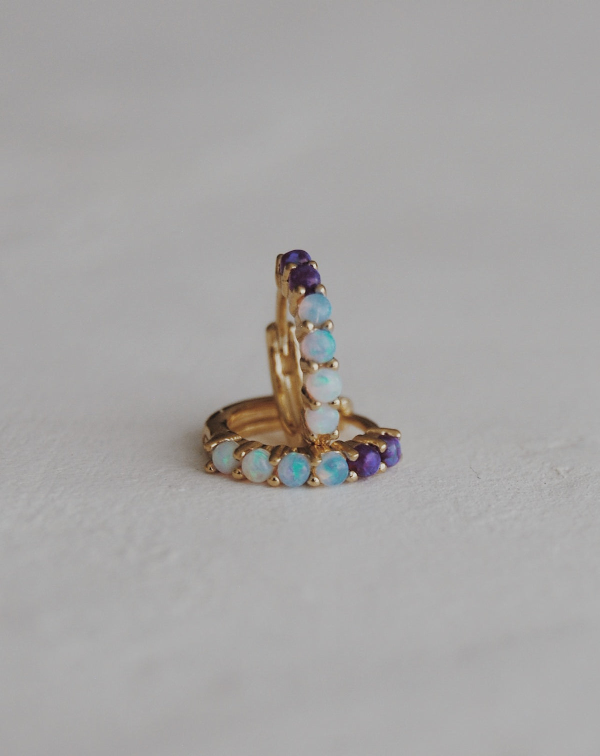 Ombré Opal Huggie Hoops - Vermeil