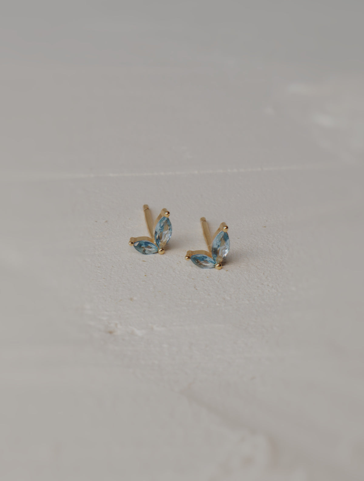 Blue Fleurette Stud Earrings