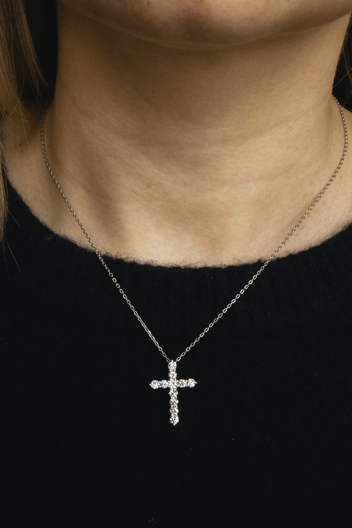 1 Carat Lab-Diamond Cross Necklace