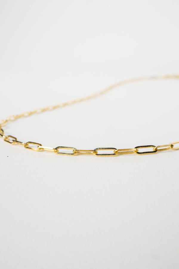 10K Gold Paperclip Necklace