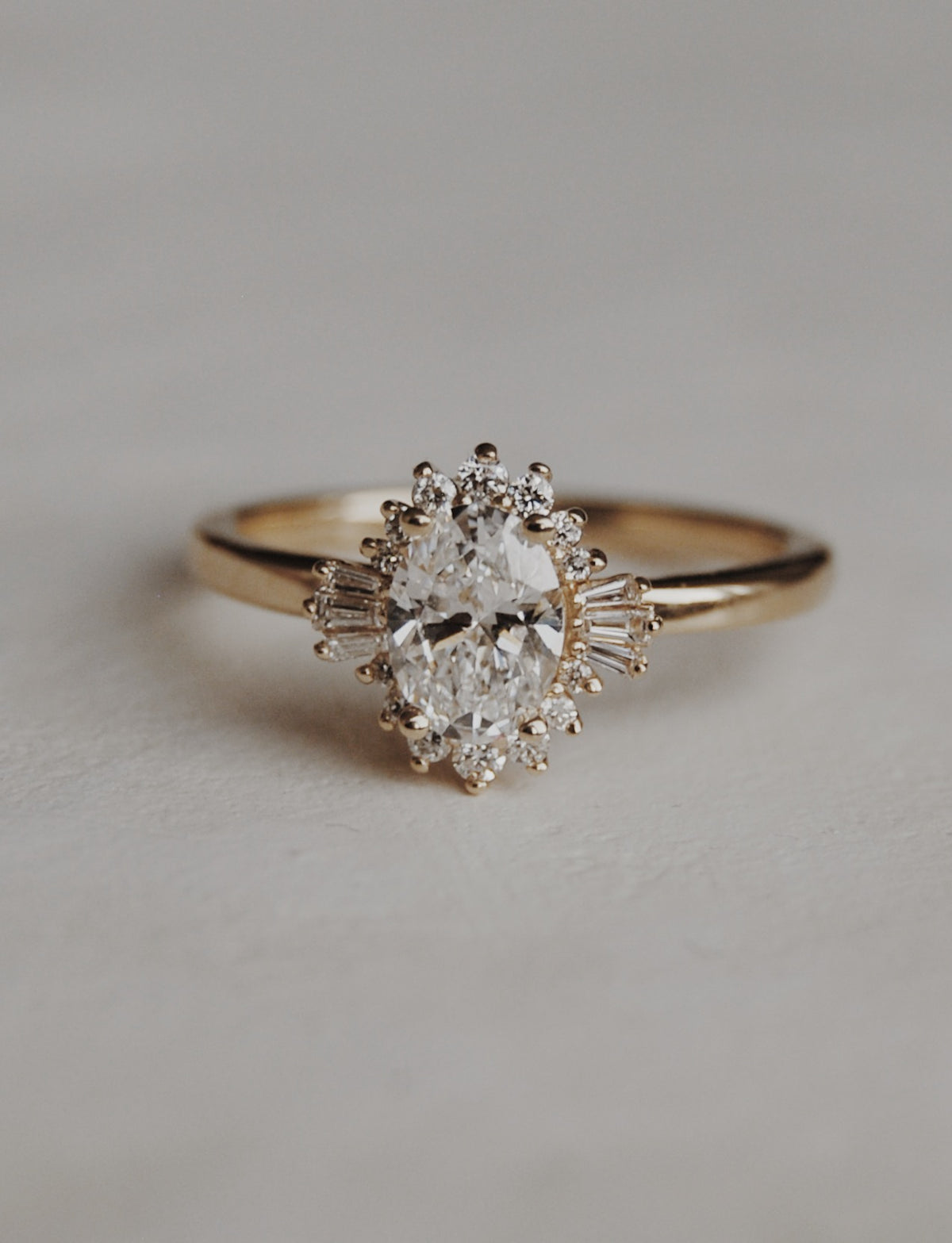 Oakley Oval Halo Engagement Ring