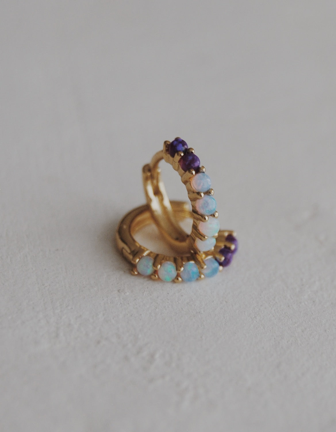 Ombré Opal Huggie Hoops - Vermeil